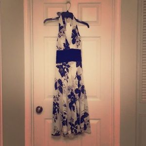 Black and white halter dress